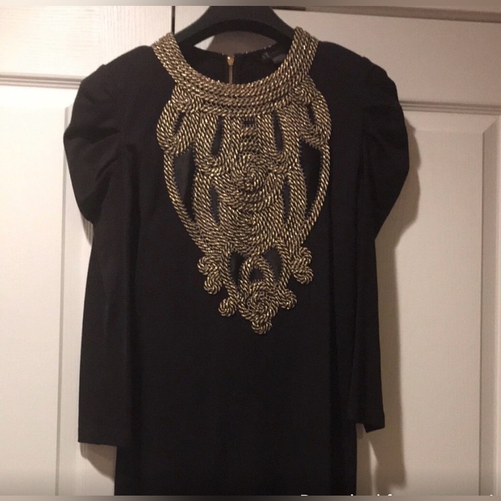 Armani Exchange black embroidered dress